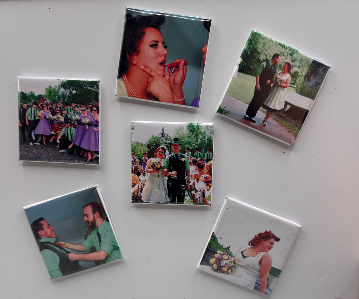 2.5x2.5 Square Custom Photo Magnets (6 pack)